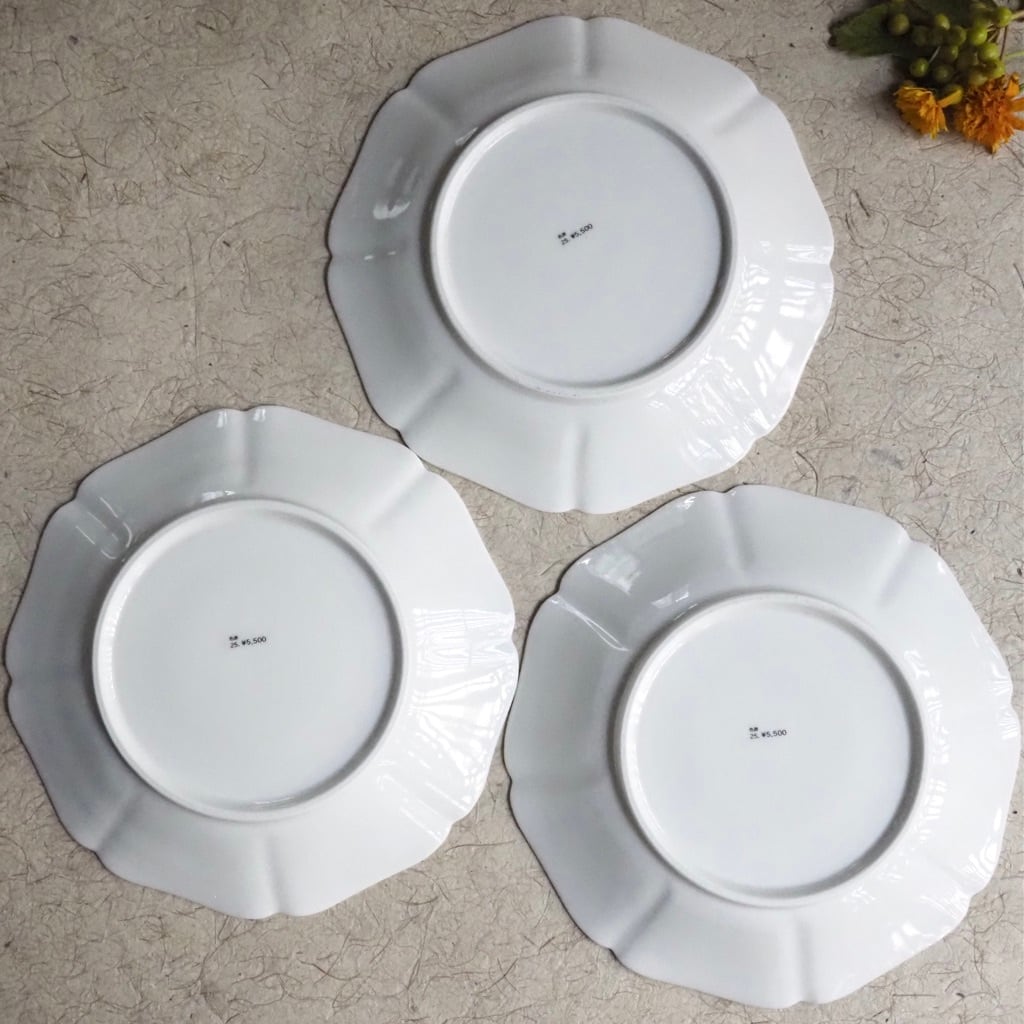 色原 昌希/白磁 8輪皿 7寸