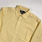 90s 00s Polo by Ralph Lauren ポロ ラルフローレン PHILIP ストライプ 長袖 ワイシャツ ドレスシャツ 41-84 /イエロー×ブルー系 メンズ ビンテージ