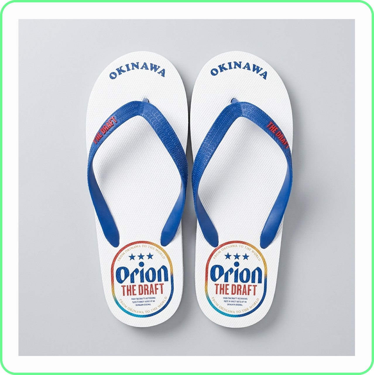 オリオンビール ビーチサンダル NEWドラフト 新ロゴ ブルー(24cm/26cm/28cm)沖縄限定 ユニセックス 島ぞうり orion ご当地 オリオングッズ(※注文日より3~5営業日で発送いたします)