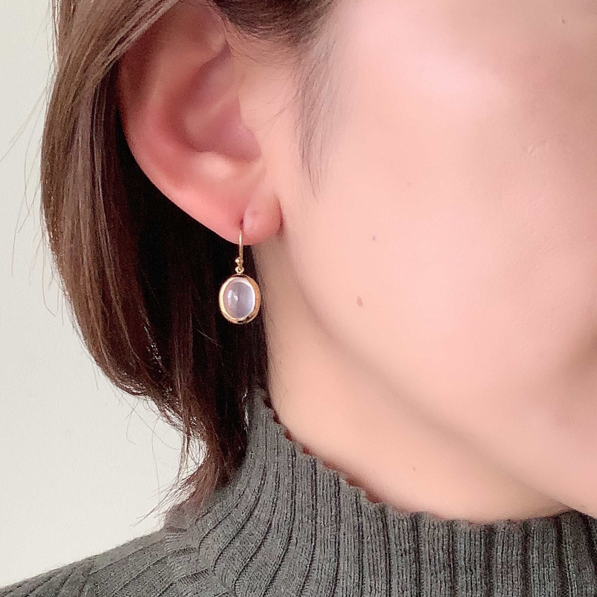 ローズクォーツ 天然石ピアス【受注製作】 | DoubleMoon jewelry