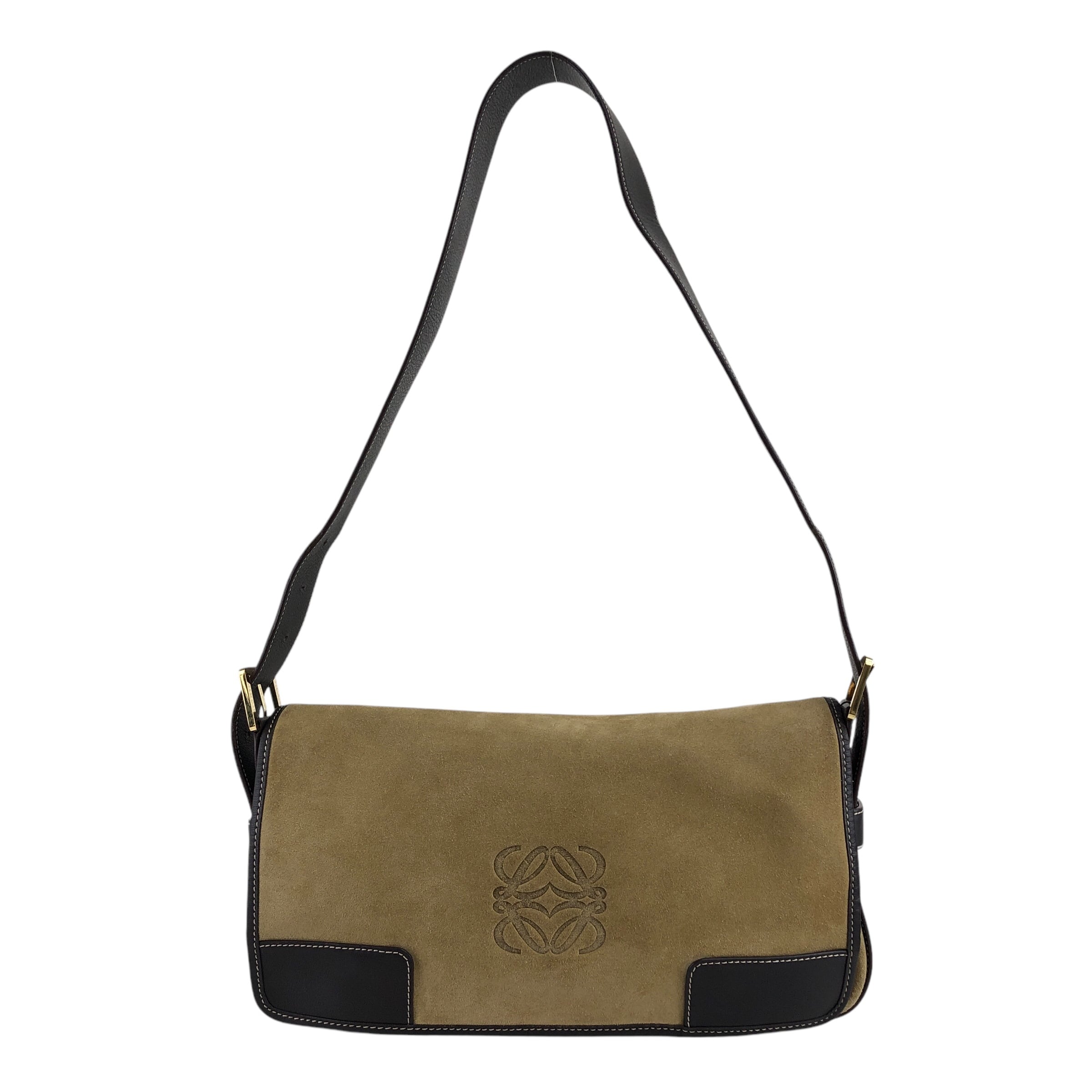 LOEWE ロエベ ショルダーバッグ ベージュ アナグラム スエード LOEWE ロエベ ショルダーバッグ ベージュ アナグラム スエード