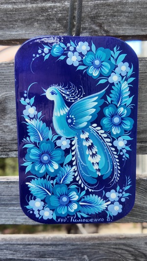 ペトリキウカ塗り　木製ボード　ティモシェンコ作　インテリア