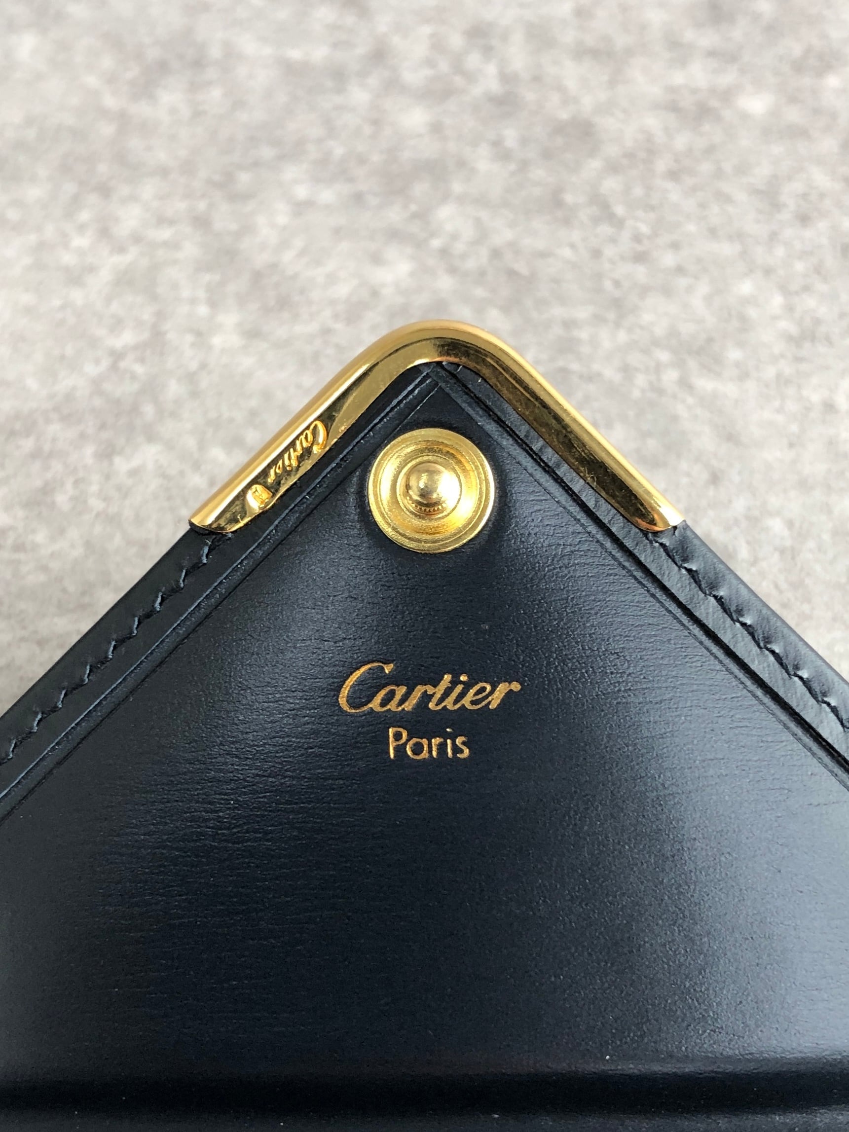 Cartier カルティエ サファイアライン コインケース ブラック レザー