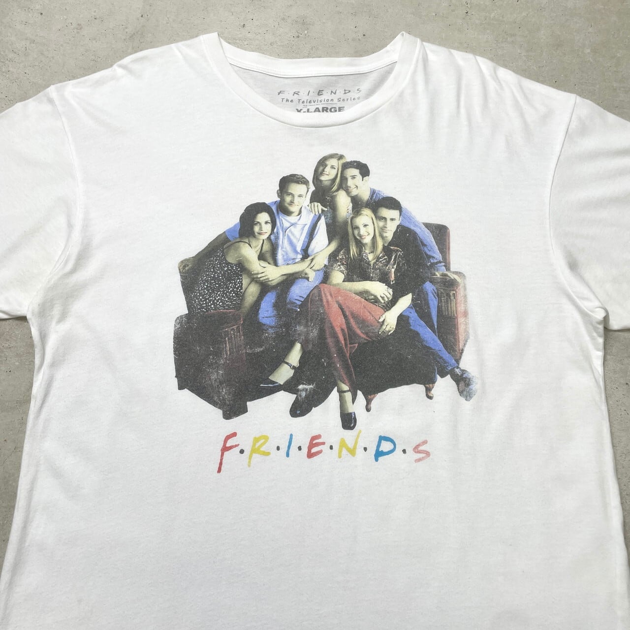 FRIENDS フレンズ TV ドラマ プリントTシャツ メンズXL 古着 白色【T