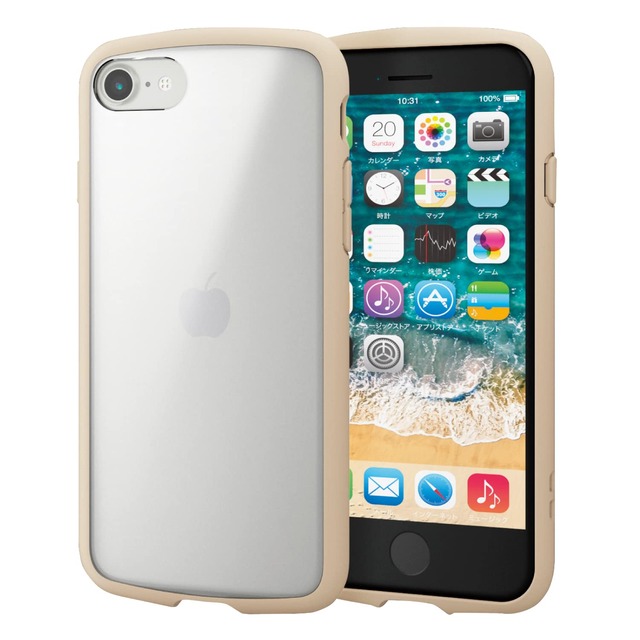 エレコム iPhone SE (第2世代/第3世代) / 8 / 7 用 ケース 耐衝撃 背面クリア TOUGH SLIM LITE アイボリー PM-A22STSLFCSIV