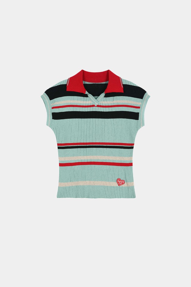[ANDERSSON BELL] COLOR-BLOCKED KNIT POLO VEST atb1499w(BLUE/RED) 正規品 韓国ブランド 韓国通販 韓国代行 韓国ファッション ANDERSSONBELL アンダーソンベル 日本 店舗