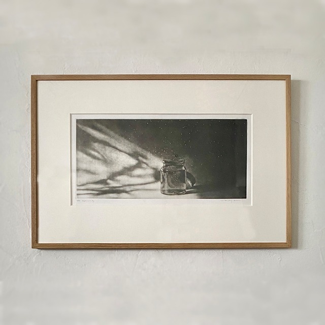 筆塚稔尚  FUDEZUKA Toshihisa "Night and Day" / etching, mezzotint(with frame)