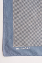 Marimekko blue grey geometric square cotton scarf