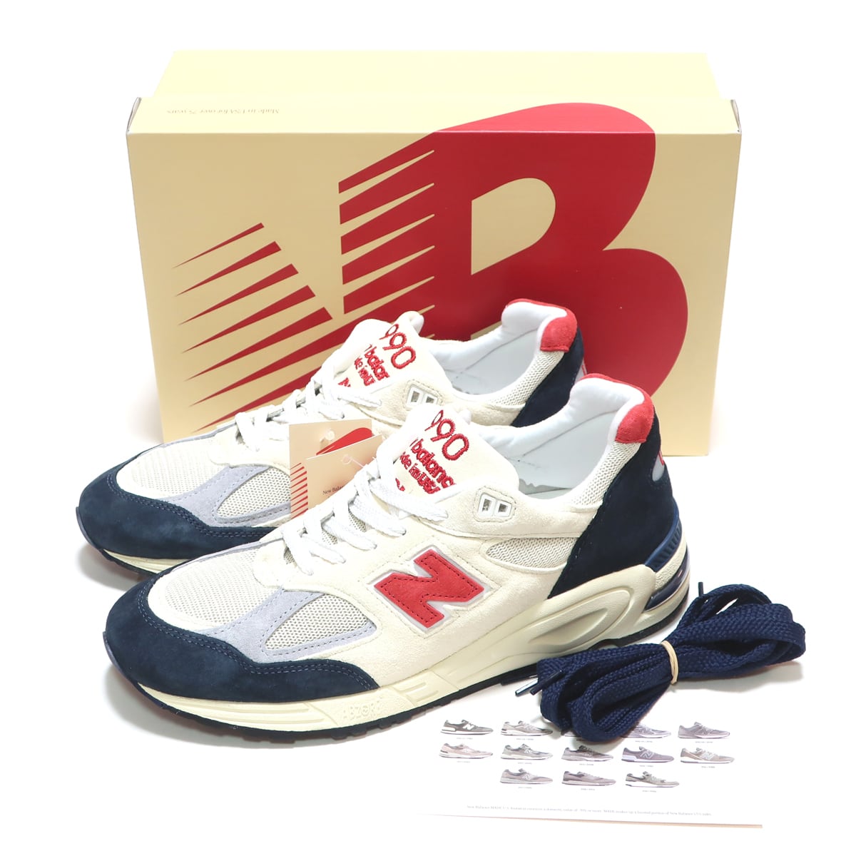 NEW BALANCE M990TA2 WHITE/BLUE/RED MADE IN USA M990V2