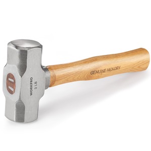 【新着特価】WORKPRO 両口ハンマーmaterial ヒッコリーウッド 3ポンド（約1.36kg） 鉄工・石工・土木建築・解体作業・キャンプ用 木工用ハンマー シルバー