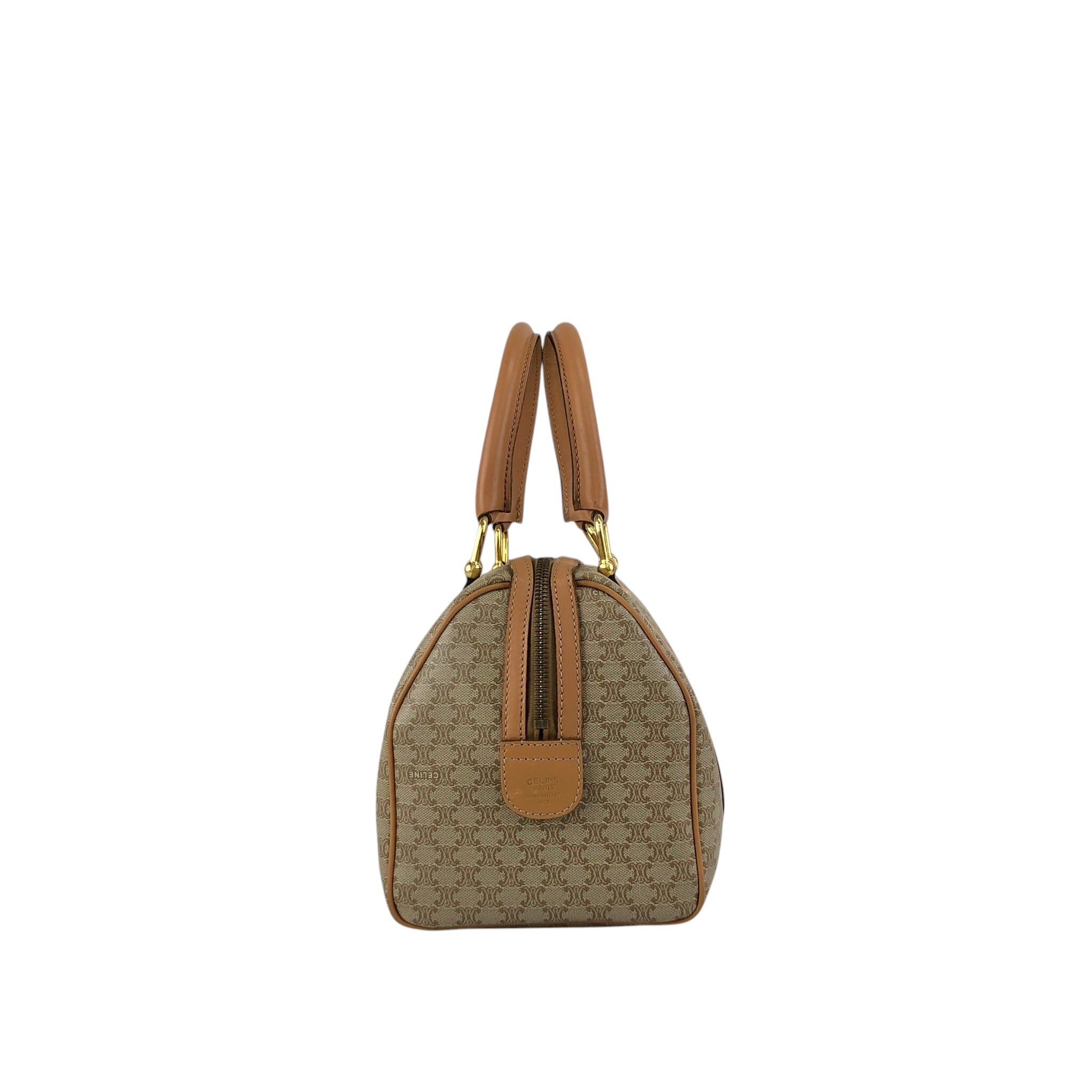 CELINE セリーヌ マカダム ショルダーバッグ ベージュ ブラゾン型押し