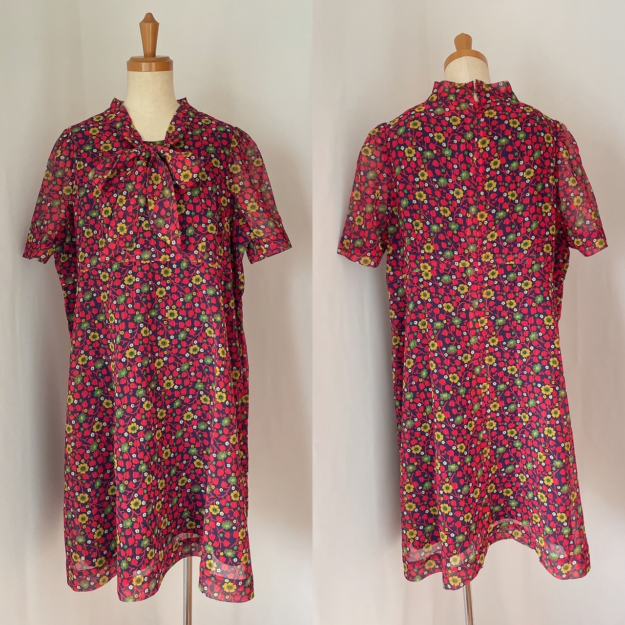 used レトロ ポップ 花柄 ワンピース 古着 ヴィンテージ vintage  