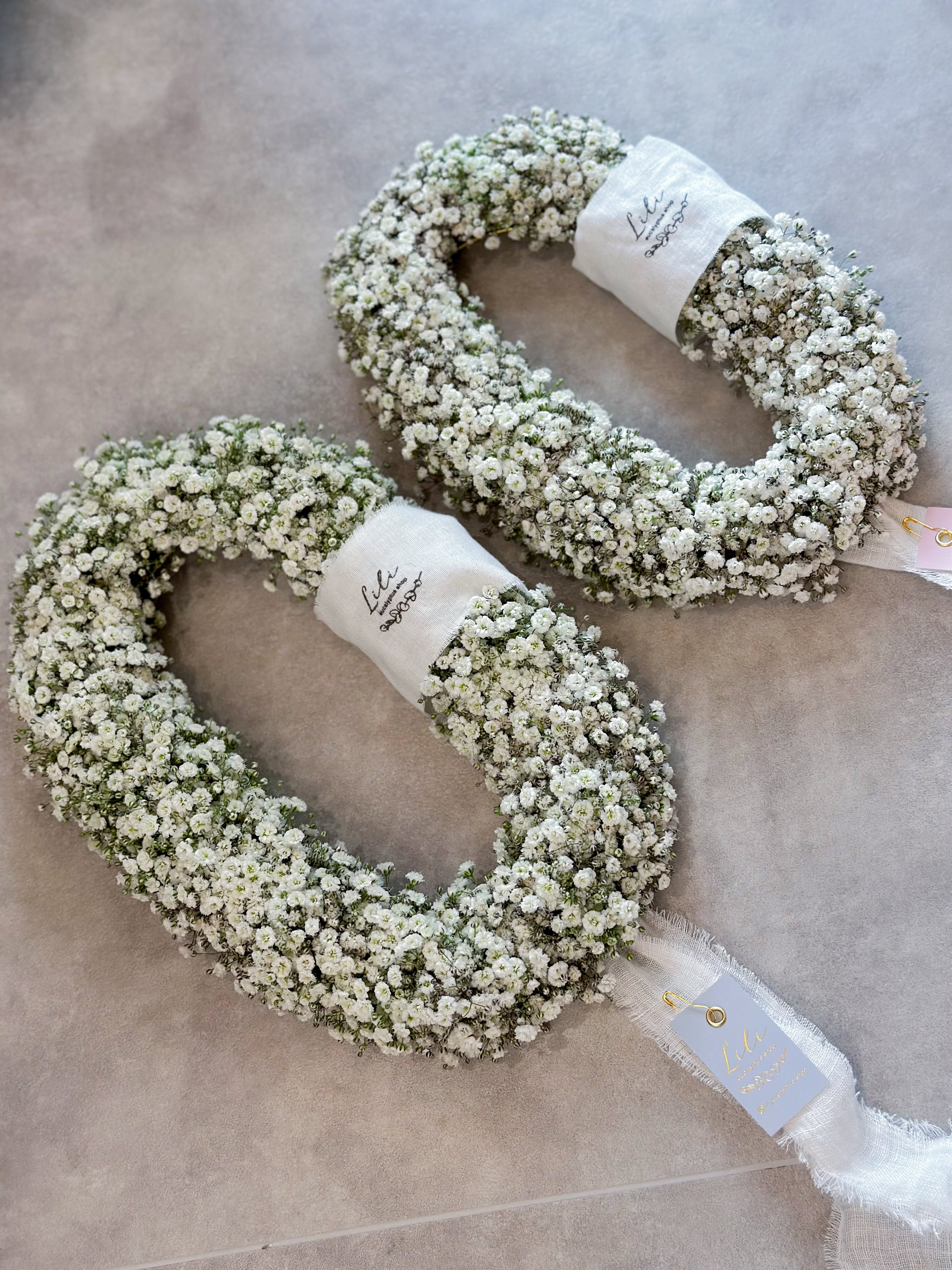 かすみ草 オーバルリース2個set | Lili 