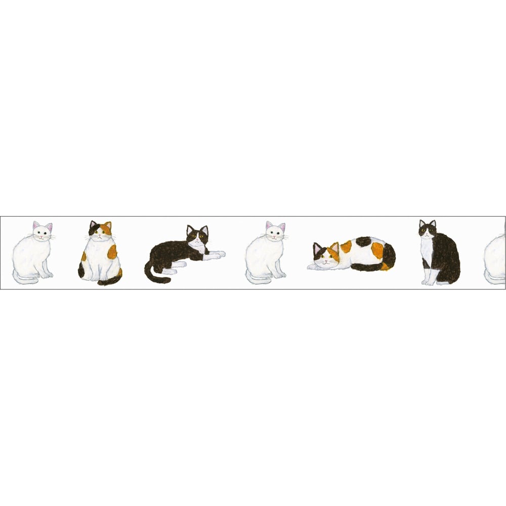 猫マスキングテープ(米津祐介日本猫)幅28mm | マスノヤ衣料品店