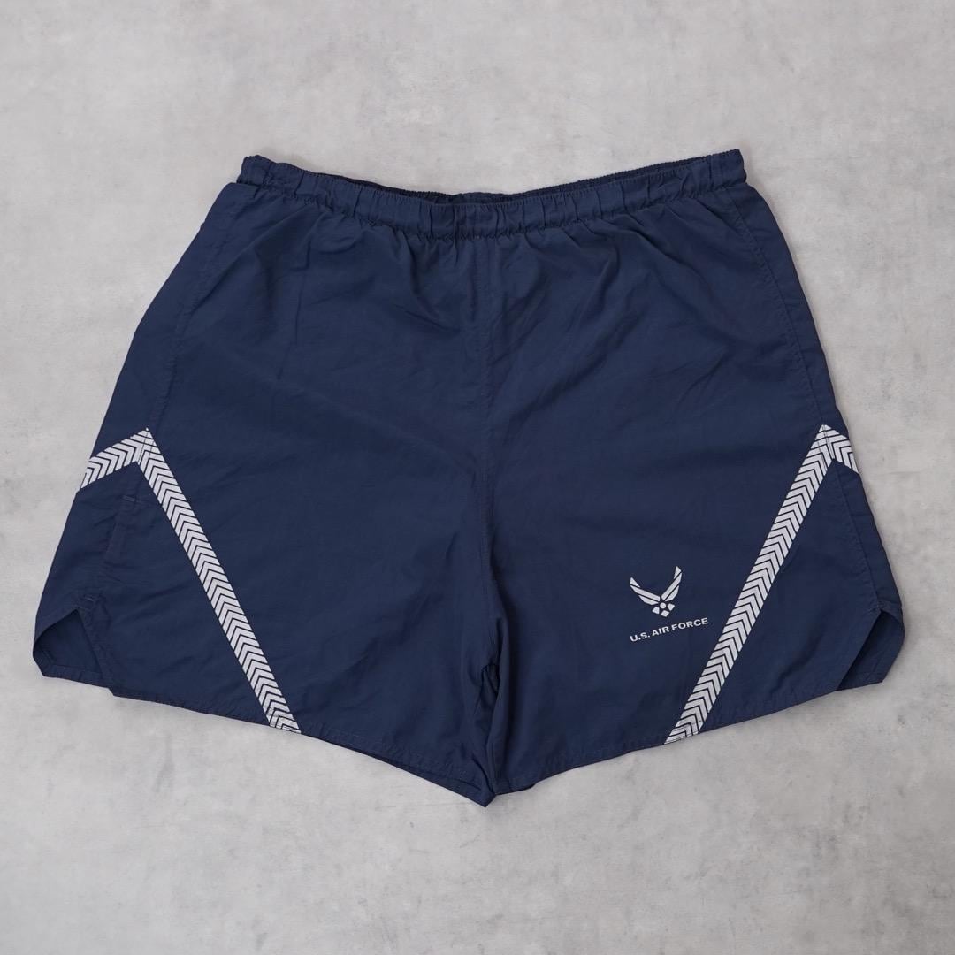 米軍 US エアフォース トレーニングパンツ ショーツ 紺 L 15108