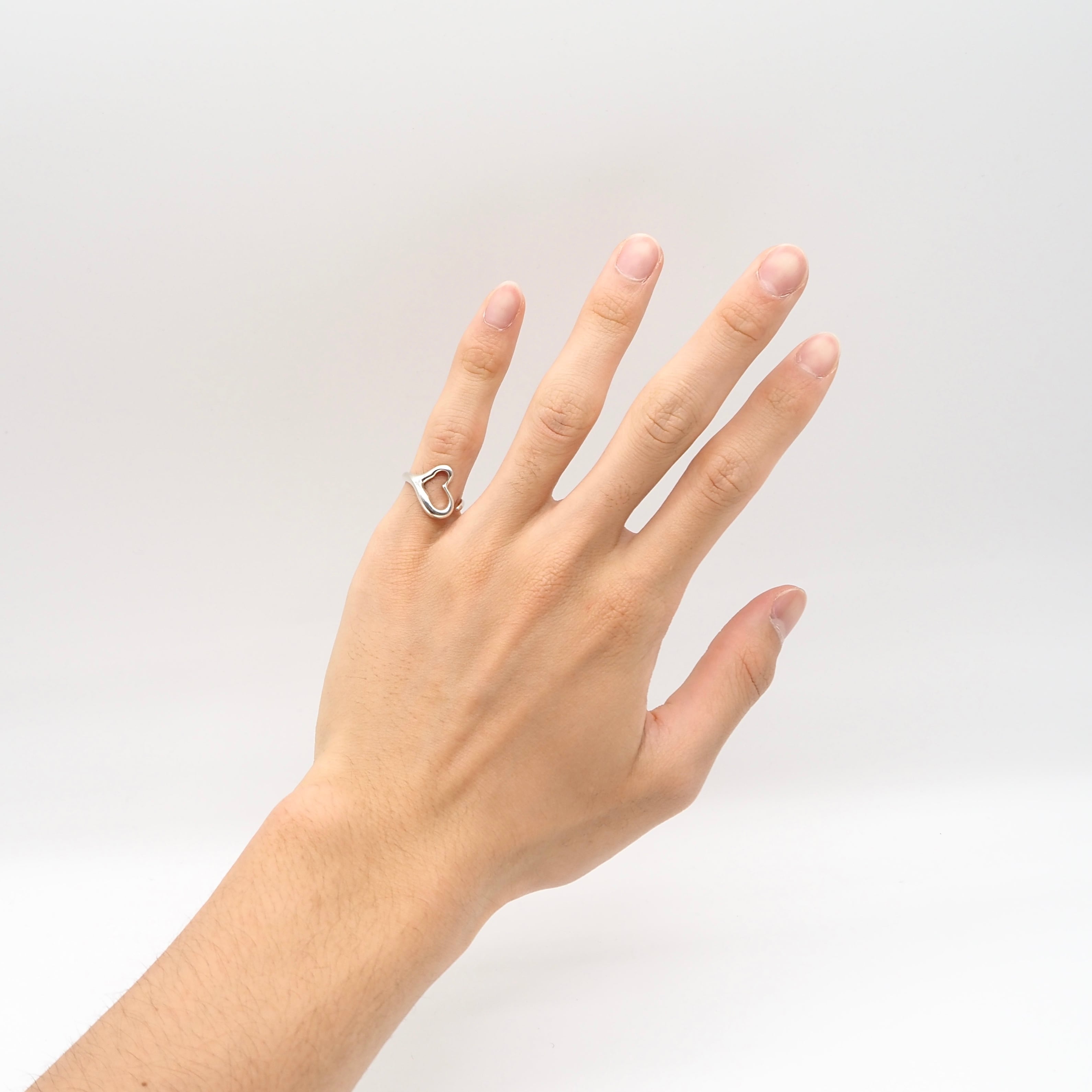 Tiffany&Co. 約12号 オープンハート リング シルバー925 ティファニー