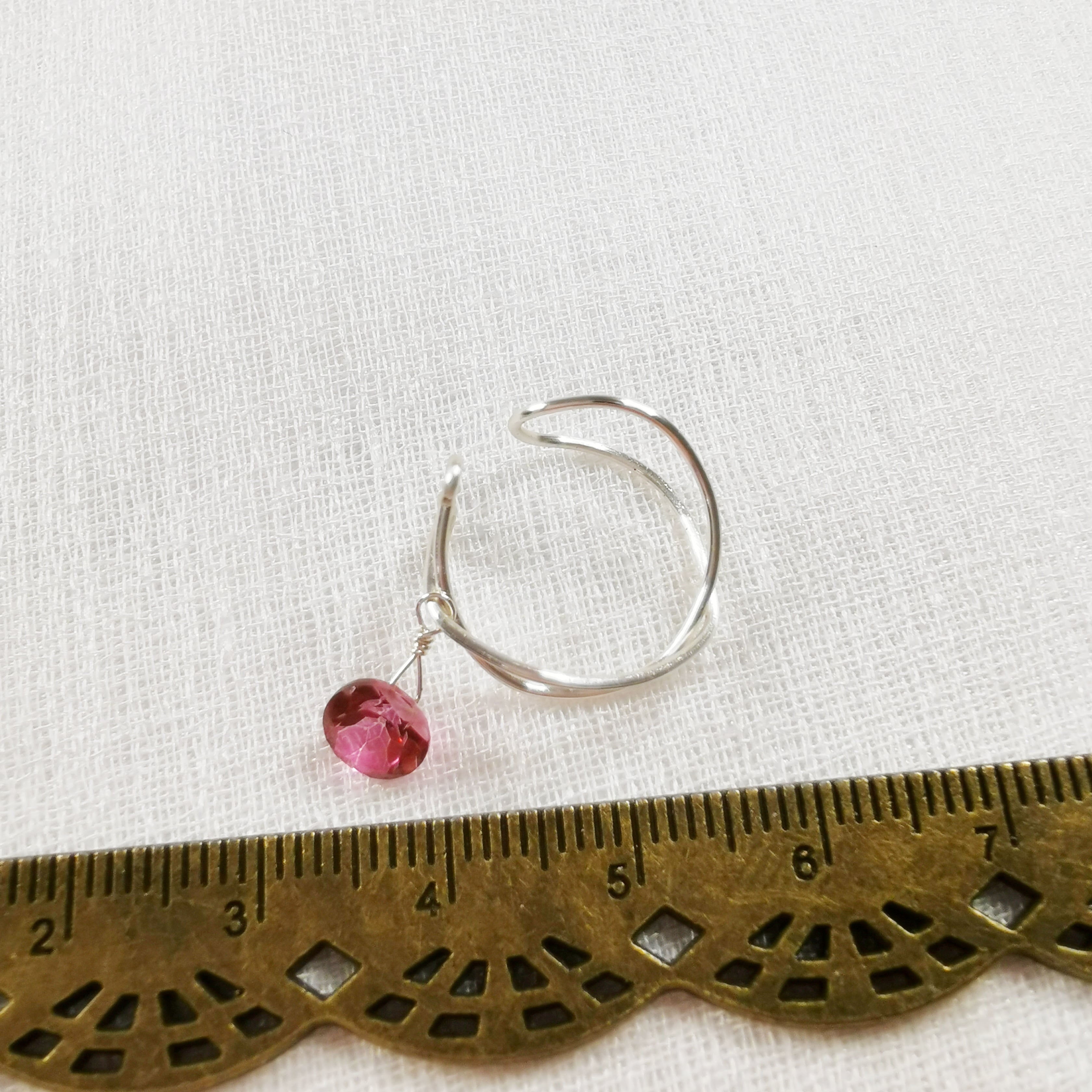 セミオーダー][天然石]選べる ワイヤーと天然石のシンプルイヤーカフ