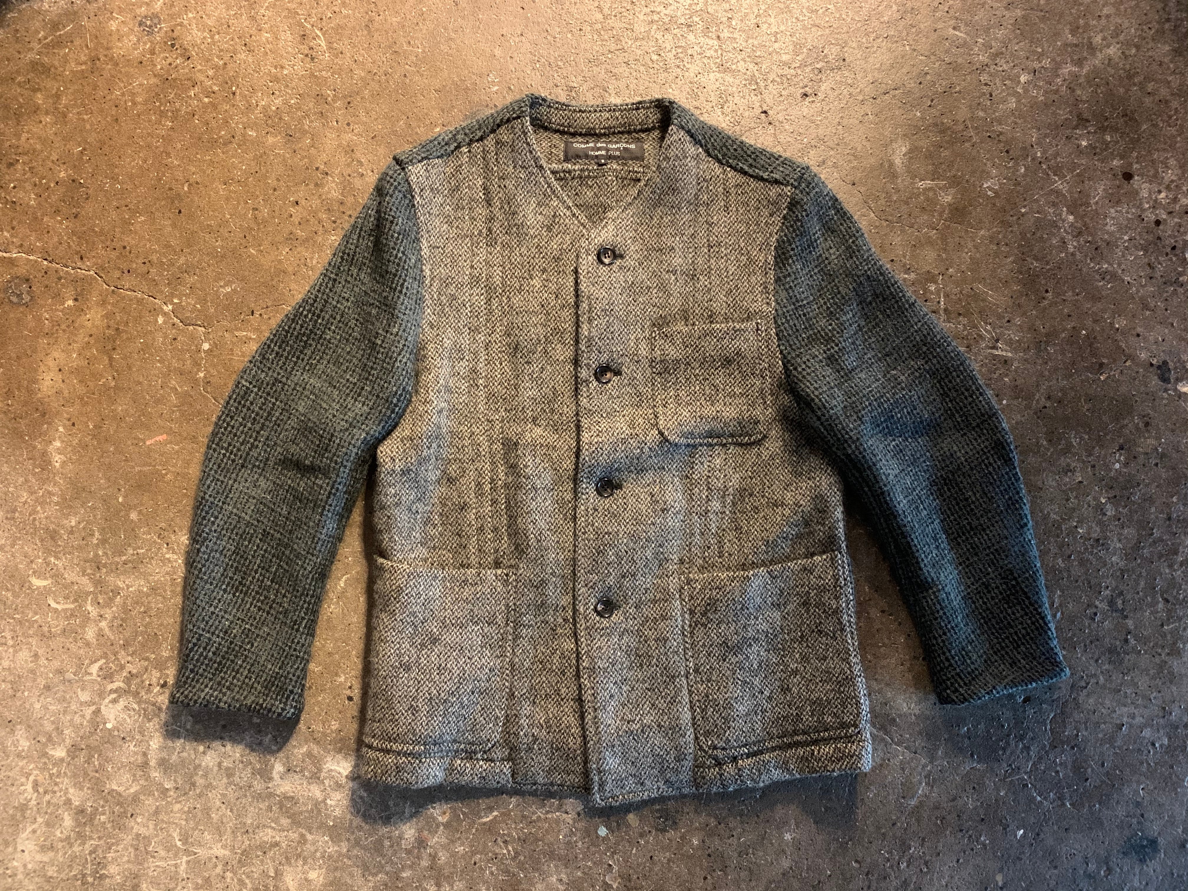 COMME des GARCONS HOMME PLUS コムデギャルソンオムプリュス 89SS カラーテープ切替ダブルテーラードジャケット ネイビー/イエロー アーカイブ PJ-11014M