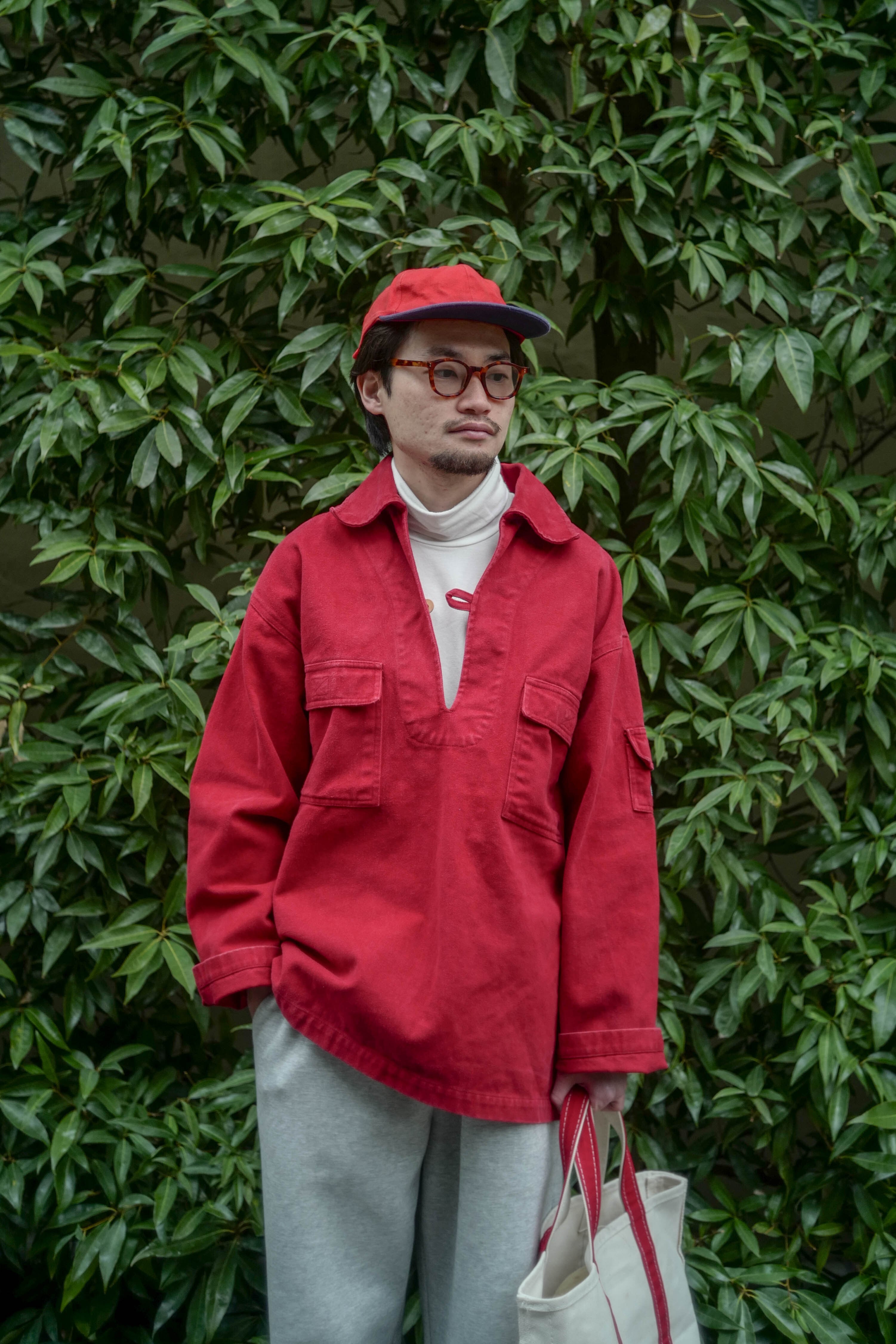 フランス レッドピーチスキンのフィッシャーマンスモック 9