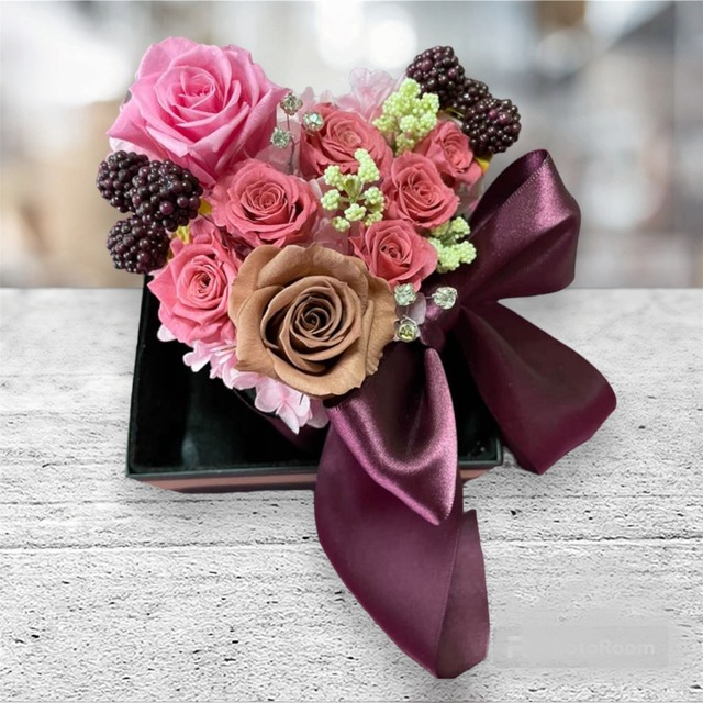 リボンROSE BOX                                                       H15cm   W13cm