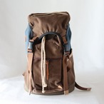 【Deadstock Item】バックパック / Top-flap Draw Backpack/ ブラウン&ネイビー×カーキブラウン・ボトム