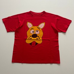 -USED- DOG FACE T-SHIRTS -RED- [Sサイズ相当]