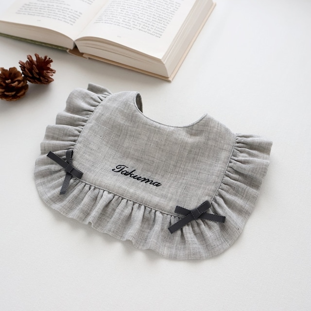 フリル スクエア スタイ お名前 刺繍 3Color