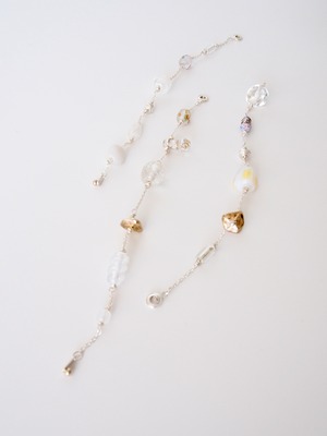 《ONLY ONE ITEM》" White glass collage bracelet "