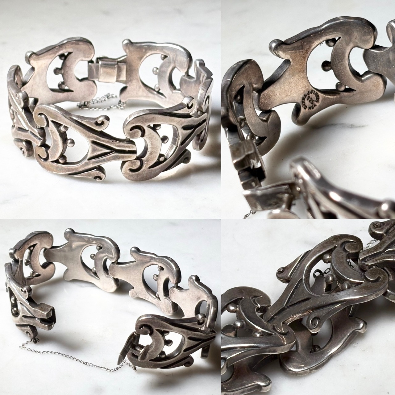 vintage Mexican silver heavy gauge bracelet