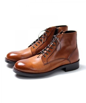 Side Zip Laced Up Boots　Brown