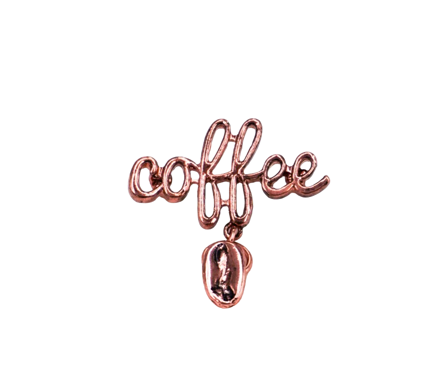 COFFEE」 文字と揺れる豆 ピンバッジ [P119] | almi pin badge