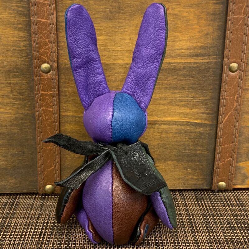 ジビエレザー鹿革ベルラビ★マイスターの手作り「ベルズラビット」カラフルクール系　写真の1点販売です