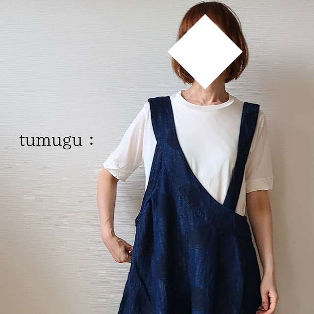 【tumugu:】フェザリーコットンクルーネック半袖(TC24201)