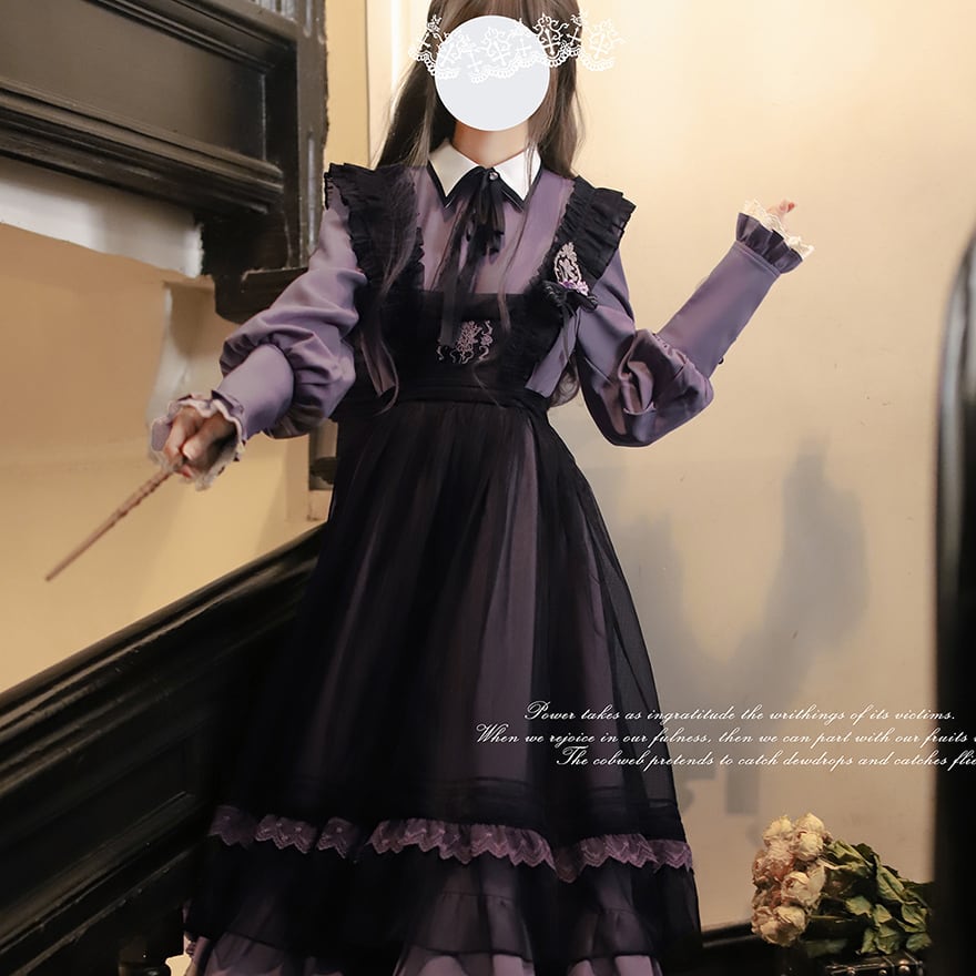 ゴスロリ通販 With U クラシカル ロリィタ 魔女学院 ワンピース 長袖