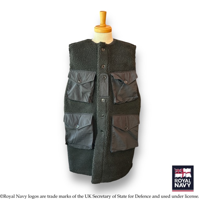 'UNISEX 'TOROPICAL COMBAT LONG VEST-Black〖ROYAL NAVY〗トロピカルコンバットロングベスト　ロイヤルネイビー