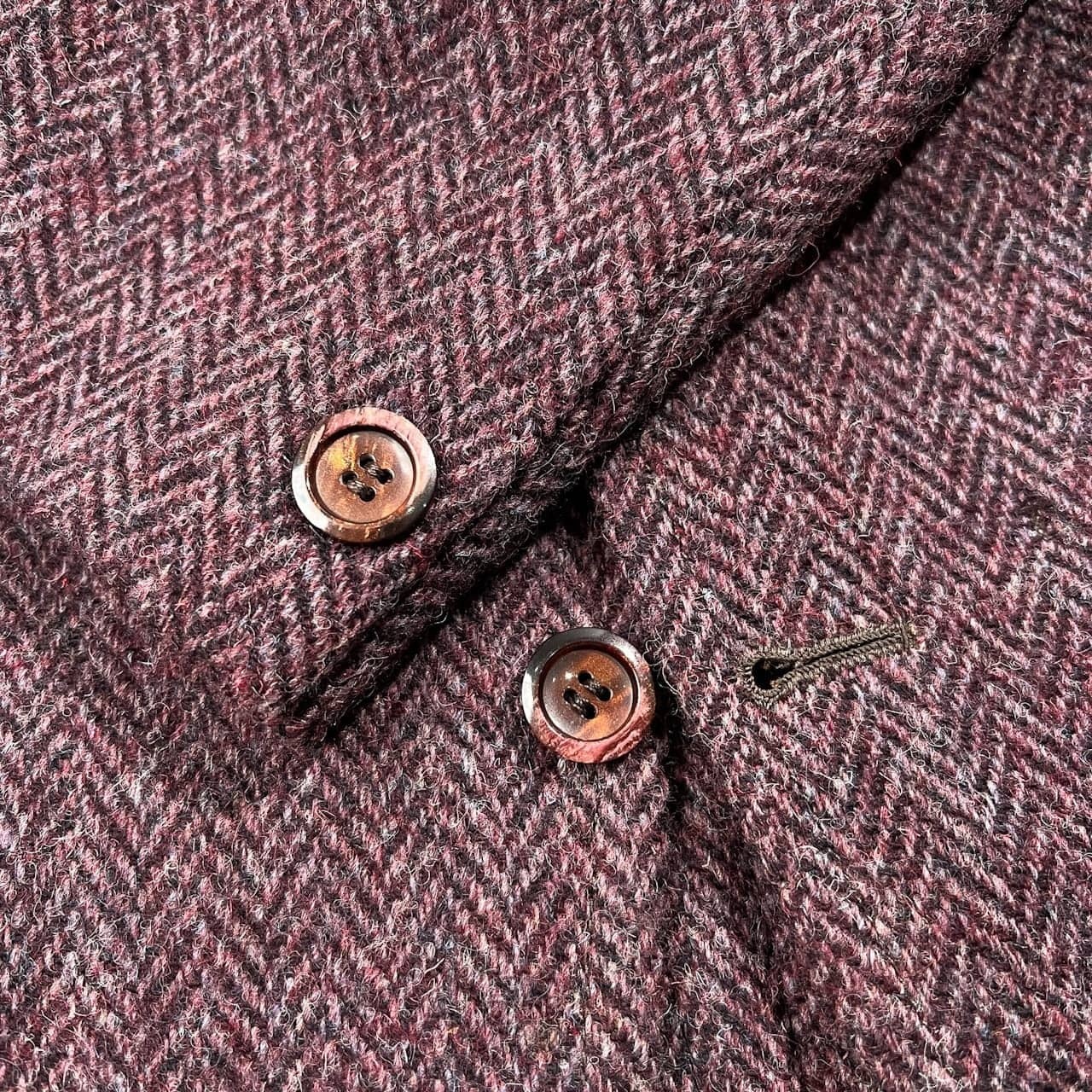 Harris Tweed ハリスツイード EXECUTIVE ヘリンボーン 2B テーラードジャケット サイズ S /パープル系/ビンテージ/男女でも