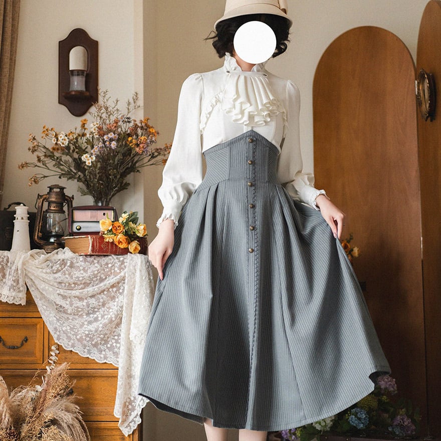 クラロリ ブラウス ネックリボン エレガント 控えめ アラサーファッション Forestシリーズ