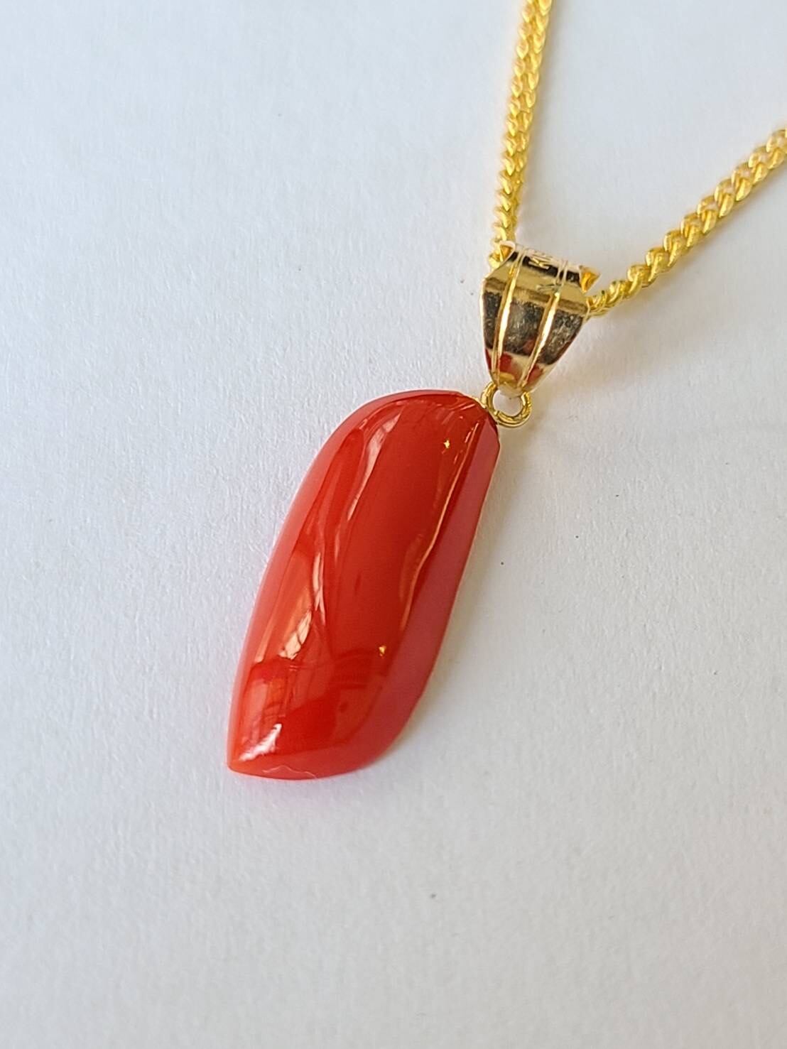 血赤珊瑚ペンダントトップ K18 【商品紹介動画が商品説明からご覧に