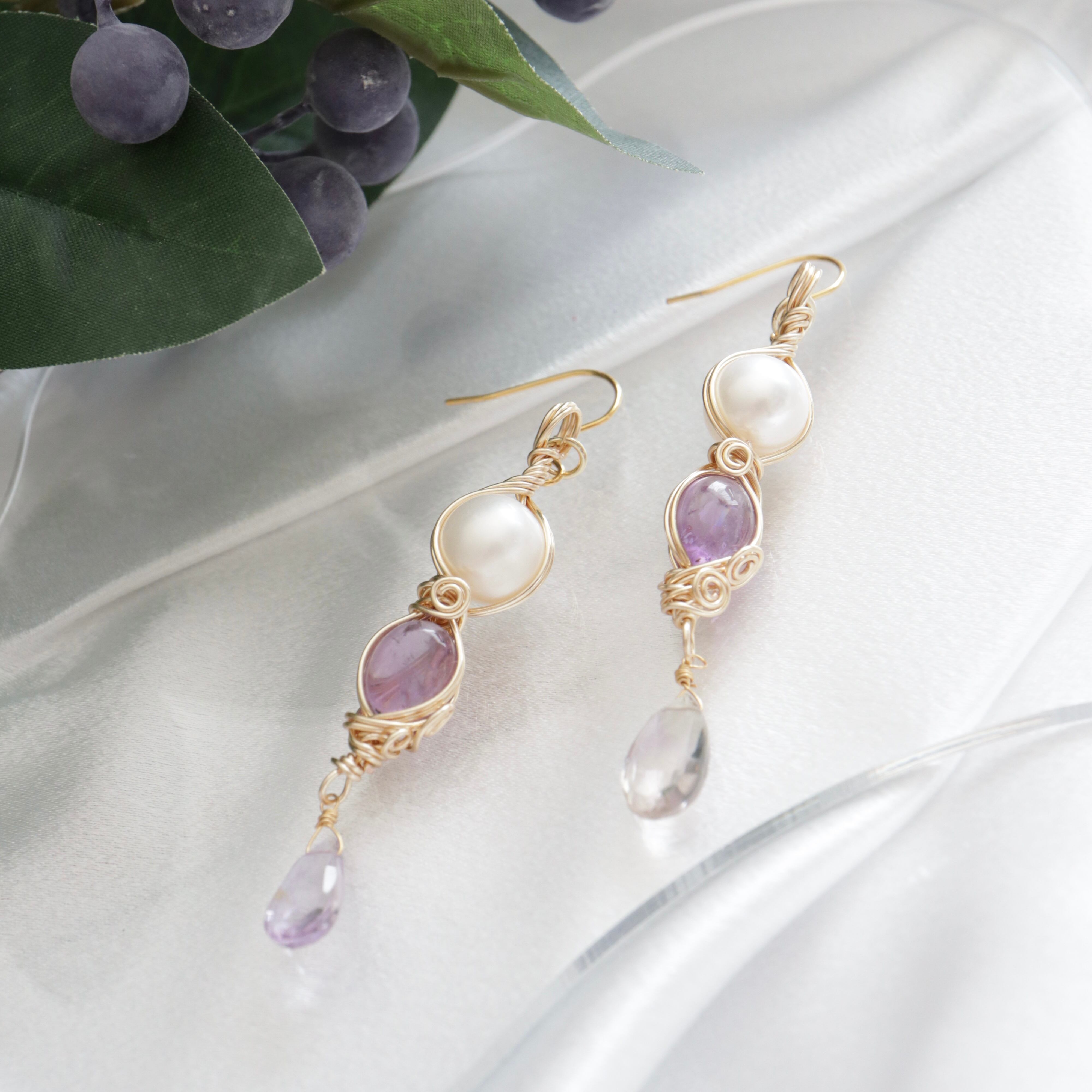 アメトリン雫ネックレス 一点物虹入り✨ 雫 アメトリン の ワイヤー