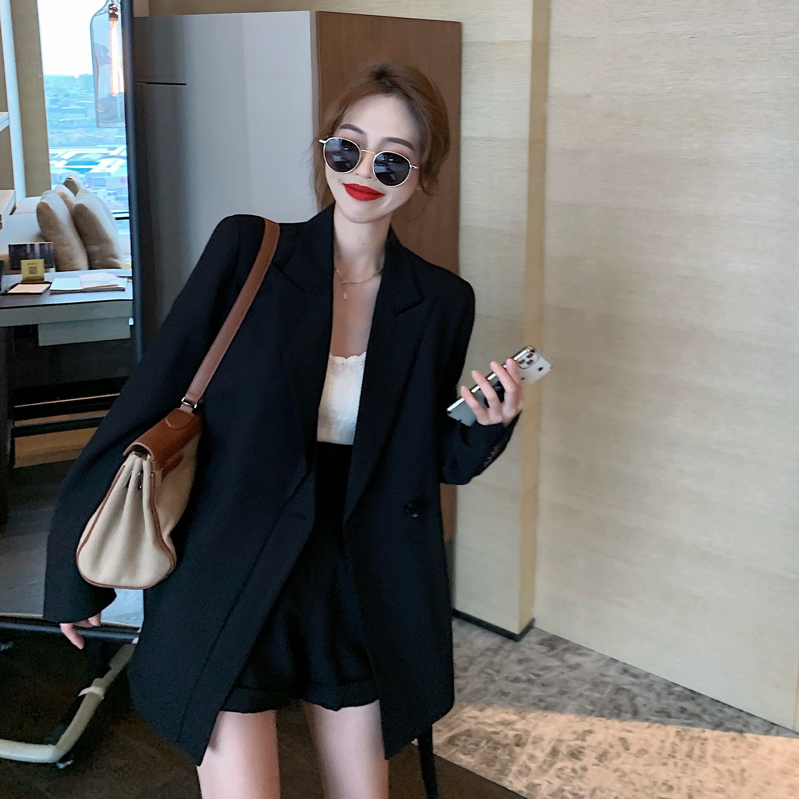 レッドオータムパンツ ショーツ スタイルセット ストリート 秋物 ブルマー ドラファッションホール53723416545