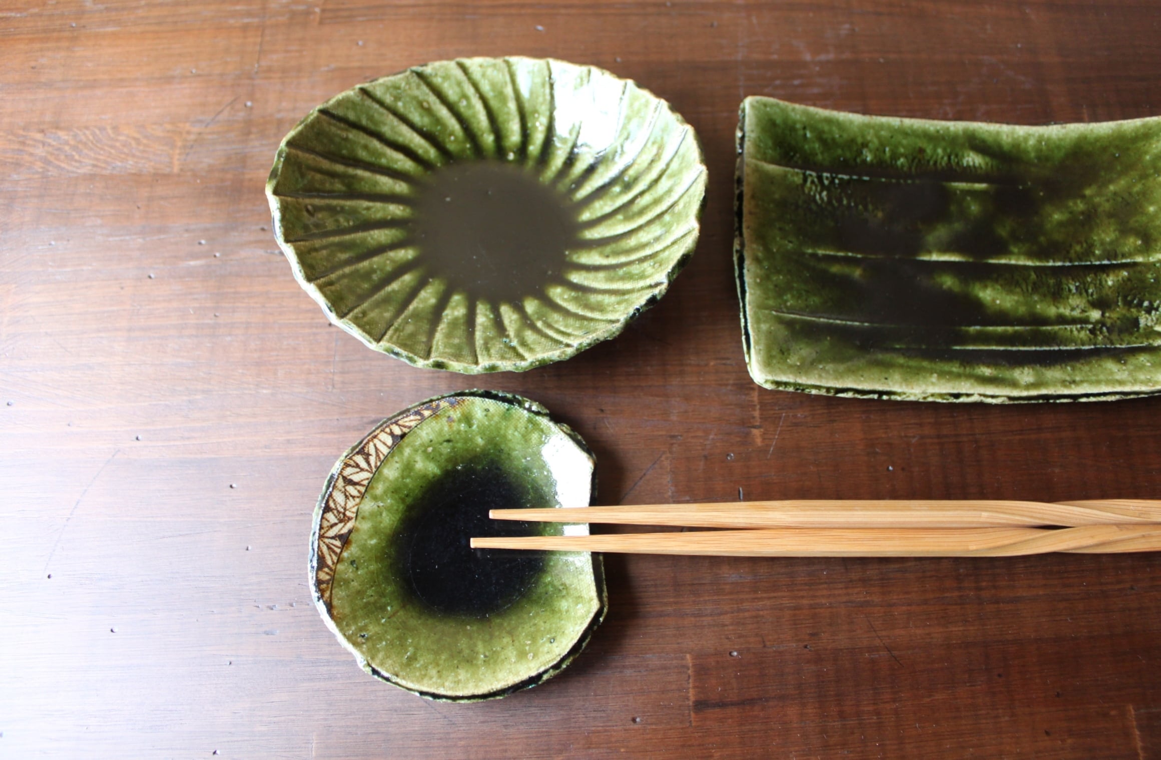 織部鉄絵豆皿（箸置） | 棚橋淳陶房ーshop