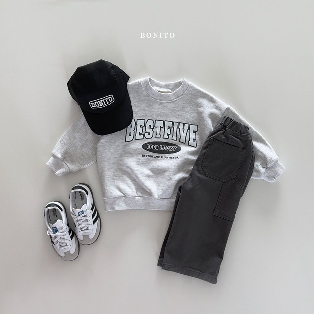 [即納L/XL]≪BONITO≫cotton carpenter pants charcoal (kids)