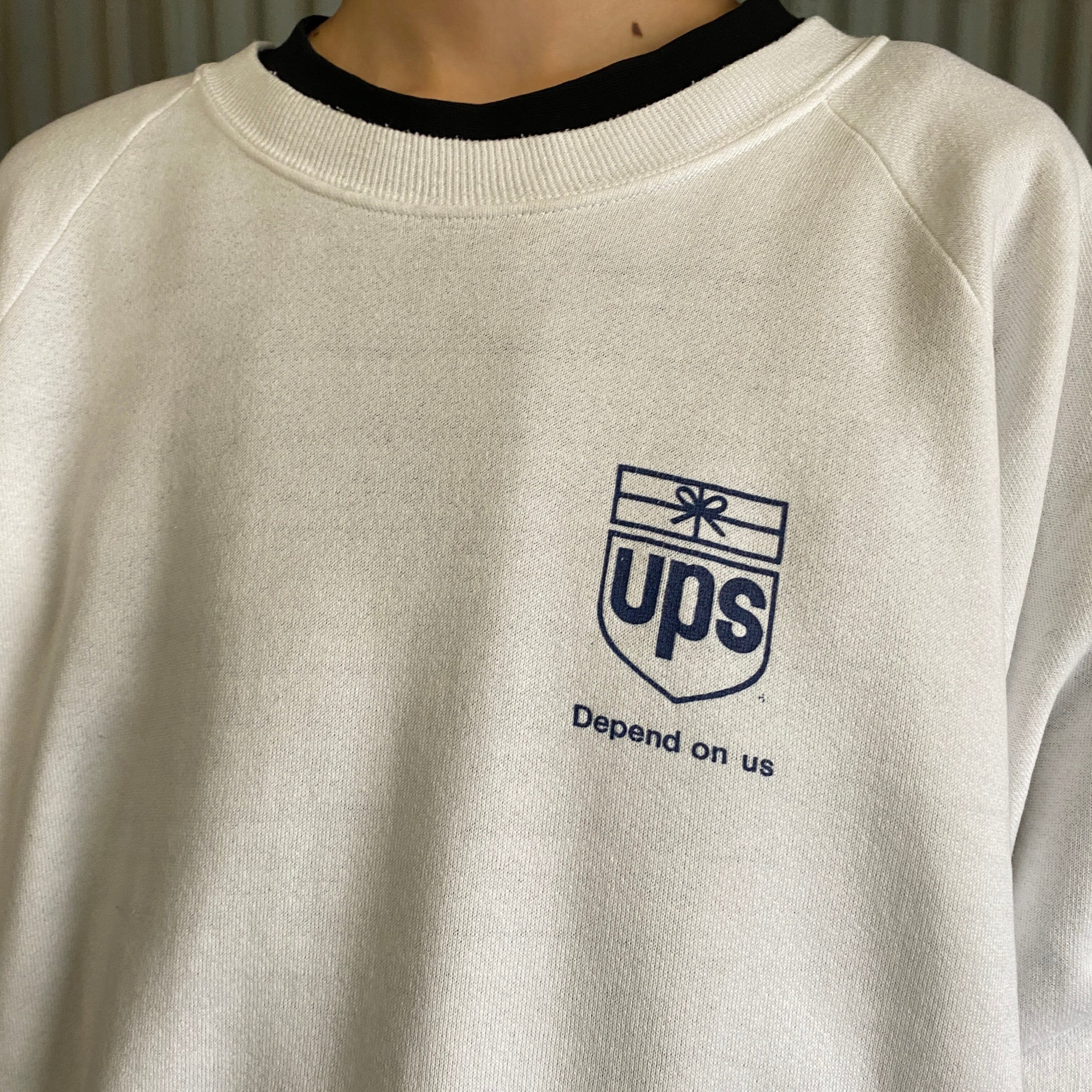 USA製 80年代〜90年代 UPS 企業ロゴ ワンポイントロゴ プリント スウェット メンズXL 古着 80s 90S ビンテージ ヴィンテージ  トレーナー ホワイト 白【スウェット】【SW20】 | cave 古着屋【公式】古着通販サイト