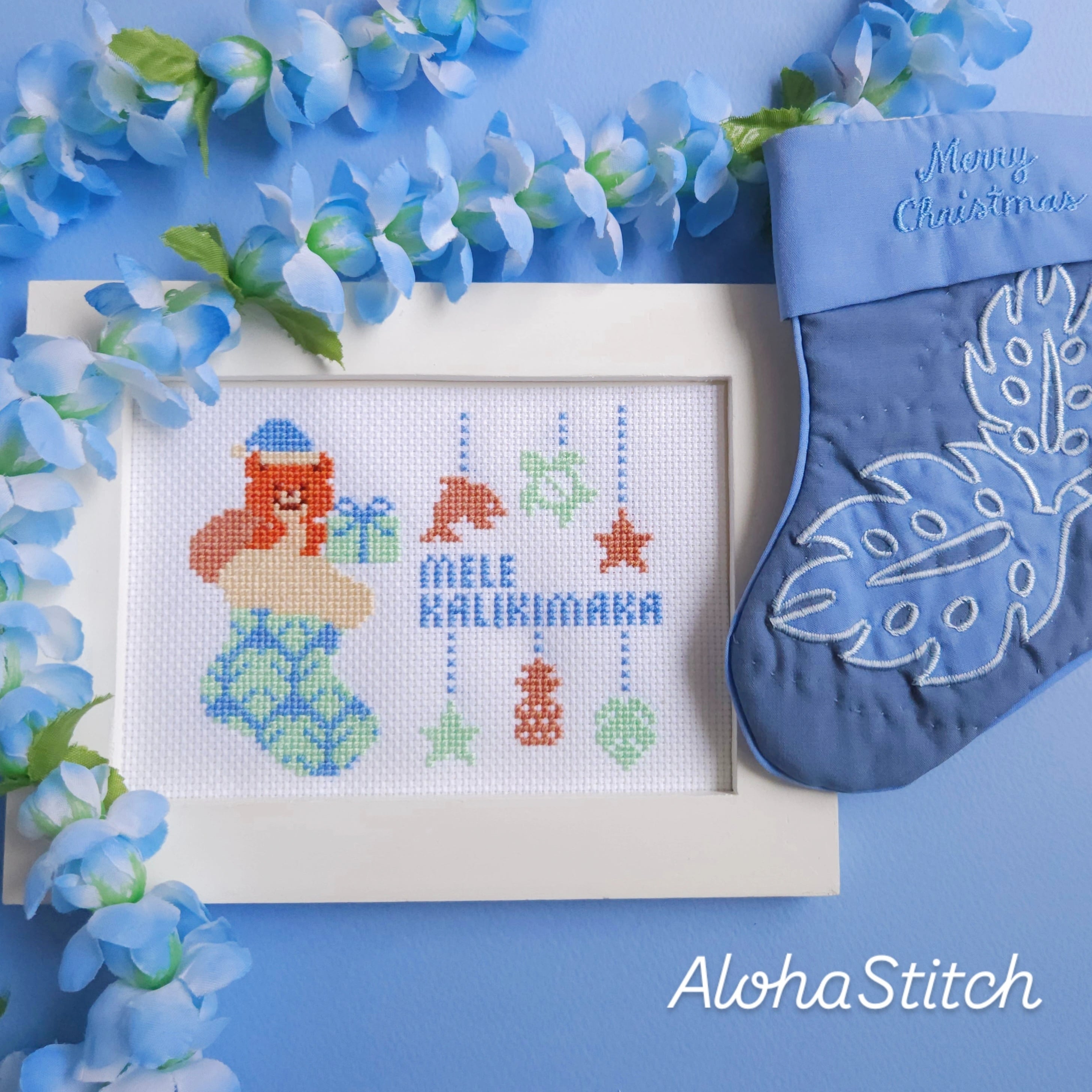 キット】ハワイアンキルト(ブルー&グリーン) | Aloha Stitch*クロス