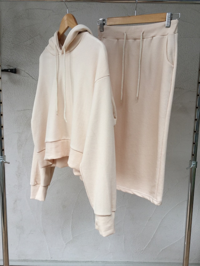 Hoodie & Skirt Sweat Set-up《IVR》19383097