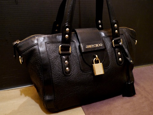 レア美品★JIMMY CHOO ジミーチュウ 男女可 レザートート バッグ★