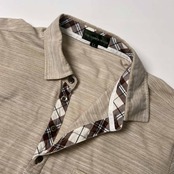 リネン混 THE SCOTCH HOUSE スコッチハウス ポケット 鹿の子 半袖 ポロシャツ LL/ベージュ系 メンズ