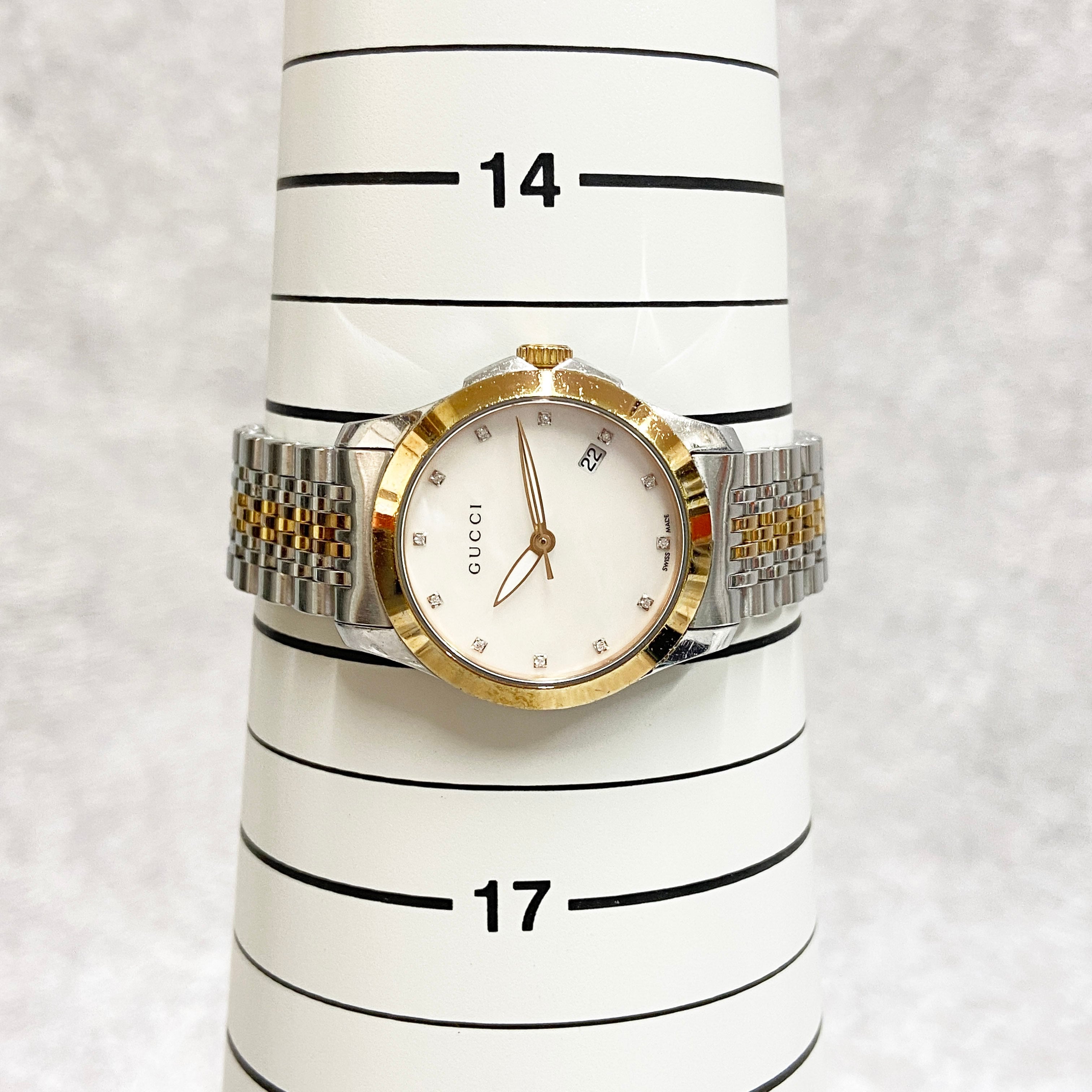 GUCCI グッチ 126.5 デイト SS クォーツ ホワイトシェル文字盤 腕時計