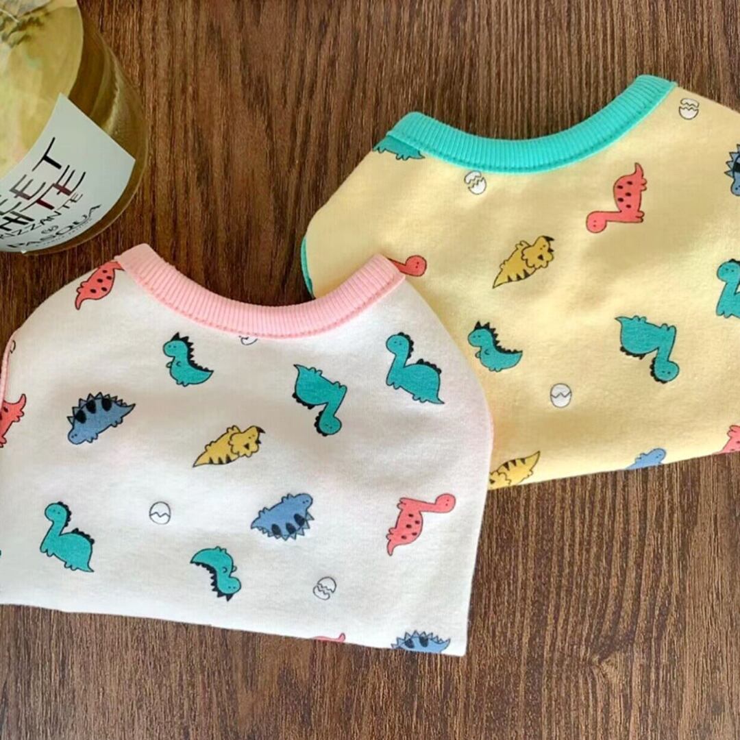 【全2色】ちっちゃな恐竜プリントカットソー d1065