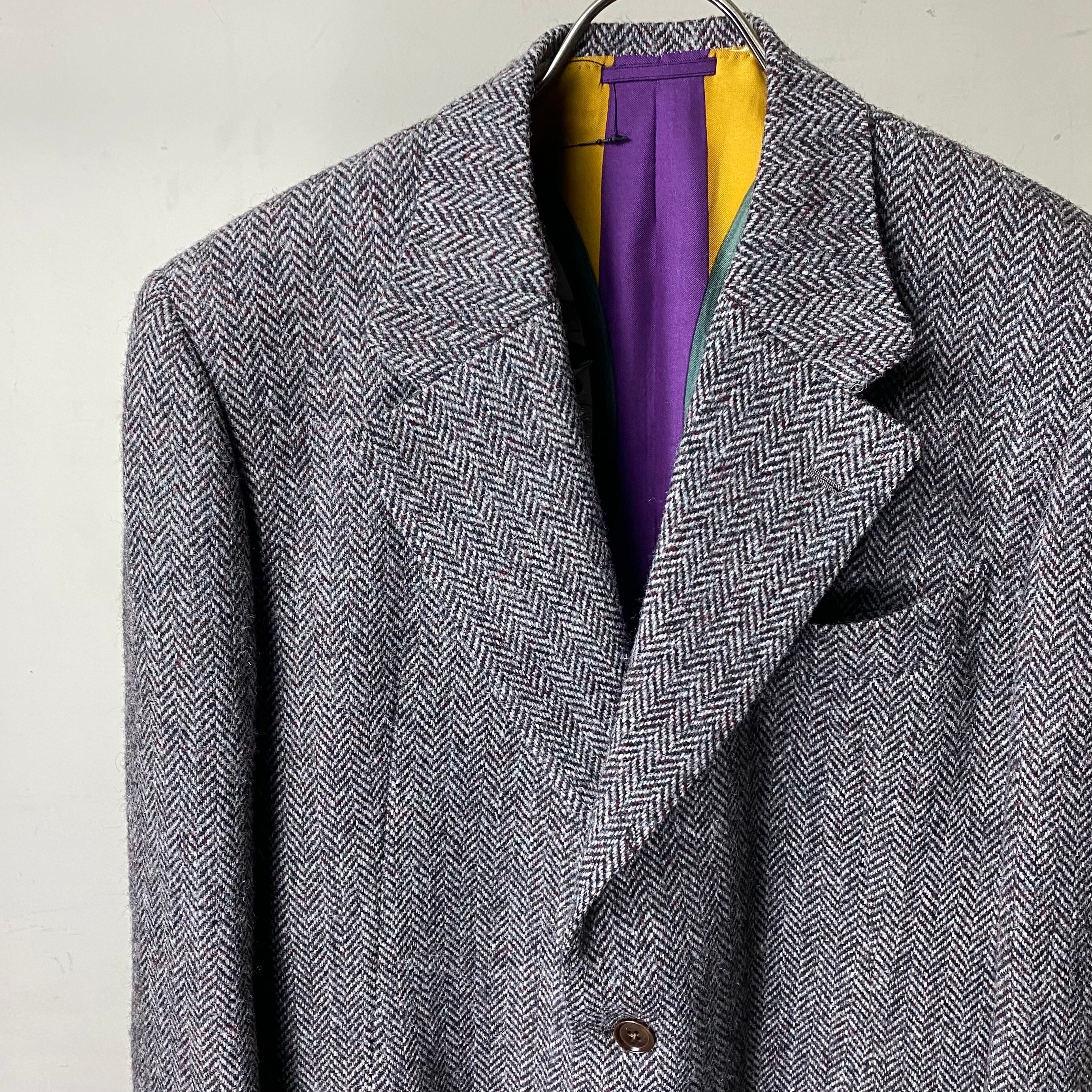 order made 3-pieces set-up made of “HARRIS TWEED”&“HERMES 